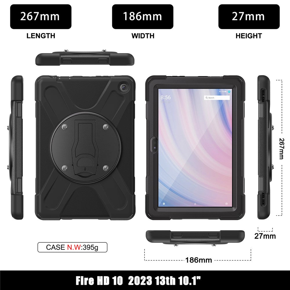 For Amazon Fire HD 10 (2023) Case Kickstand PC+Silicone Tablet Cover