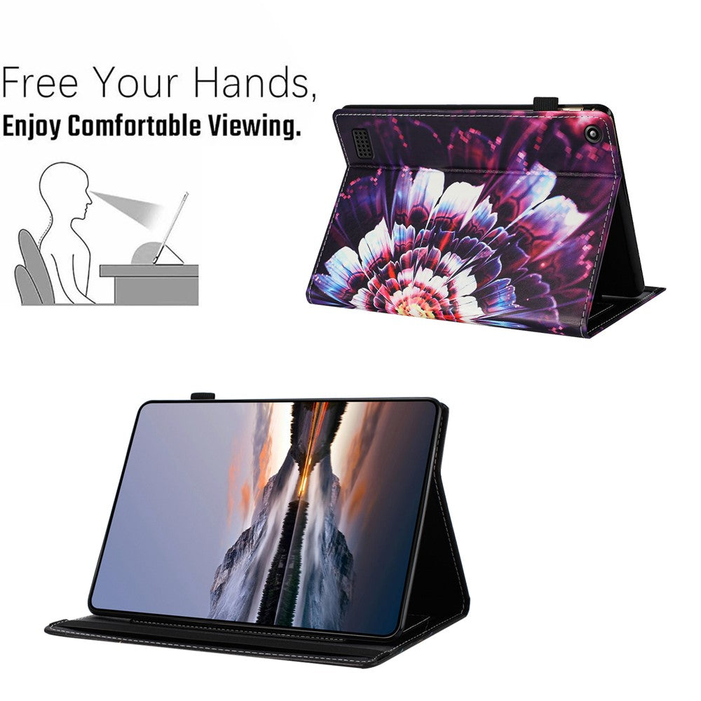 Tablet Case For Amazon Fire 7 (2019) / (2017) / 2015 Pattern Leather Cover Auto Sleep / Wake, Card Holder