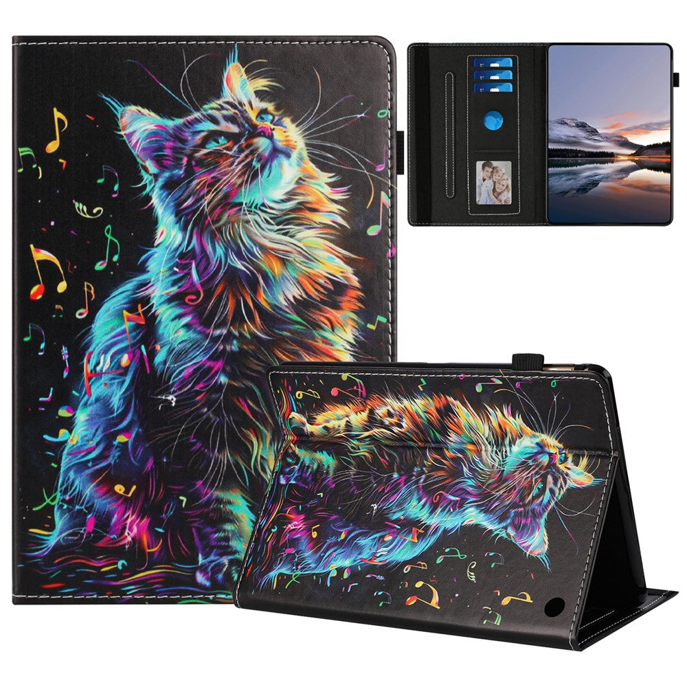 Tablet Case For Amazon Fire HD 10 (2021) / HD 10 Plus (2021) Pattern Leather Cover with Auto Sleep / Wake, Card Holder