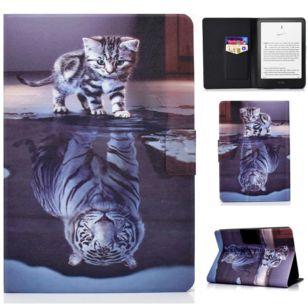 For Amazon Kindle Paperwhite (2024) Case Stand Pattern Printed Leather Cover