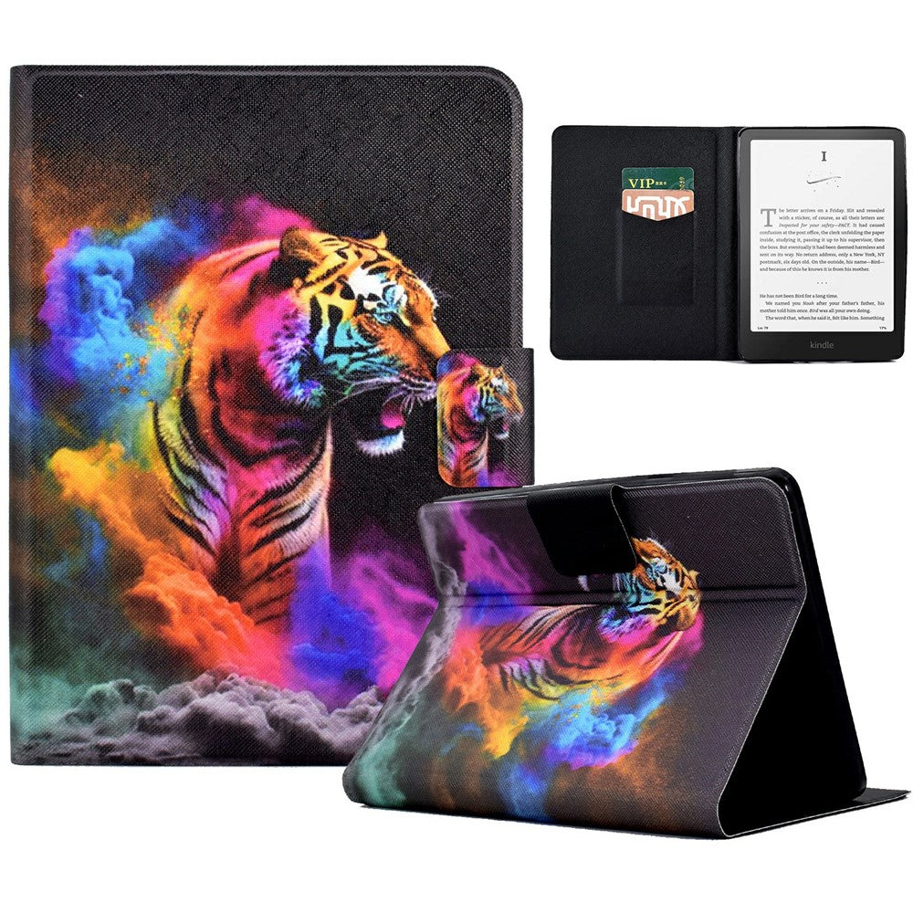 For Amazon Kindle Paperwhite (2024) Case Stand Pattern Printed Leather Cover