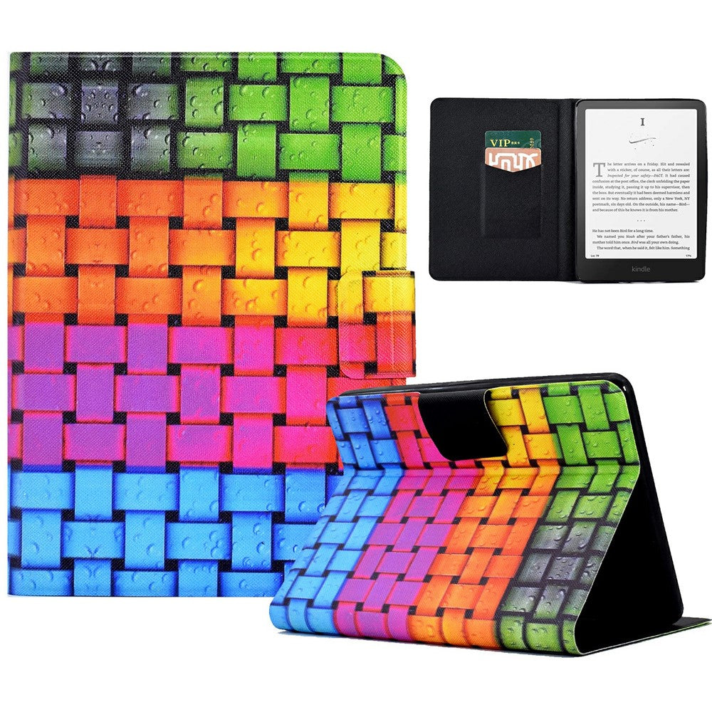 For Amazon Kindle Paperwhite (2024) Case Stand Pattern Printed Leather Cover
