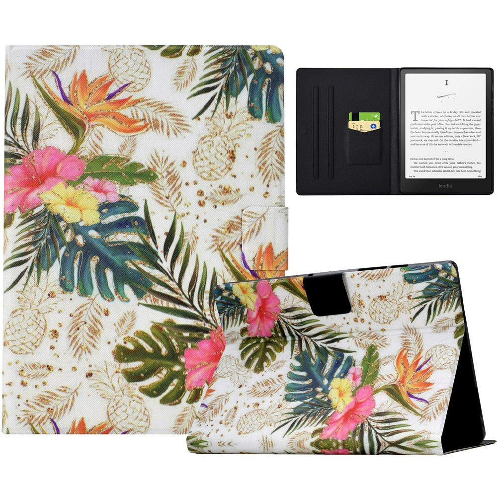 For Amazon Kindle Paperwhite (2024) Case Card Holder Pattern Print Leather Cover