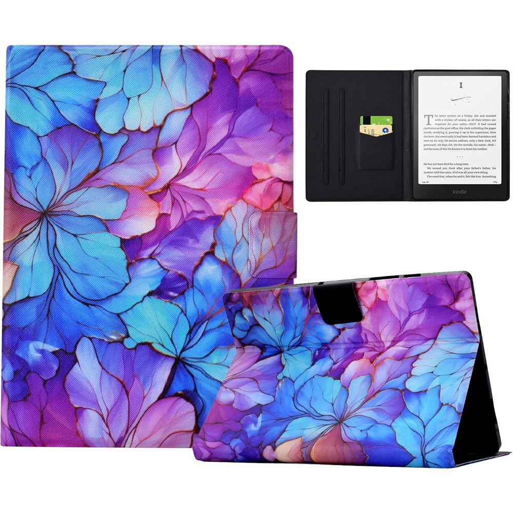 For Amazon Kindle Paperwhite (2024) Case Card Holder Pattern Print Leather Cover
