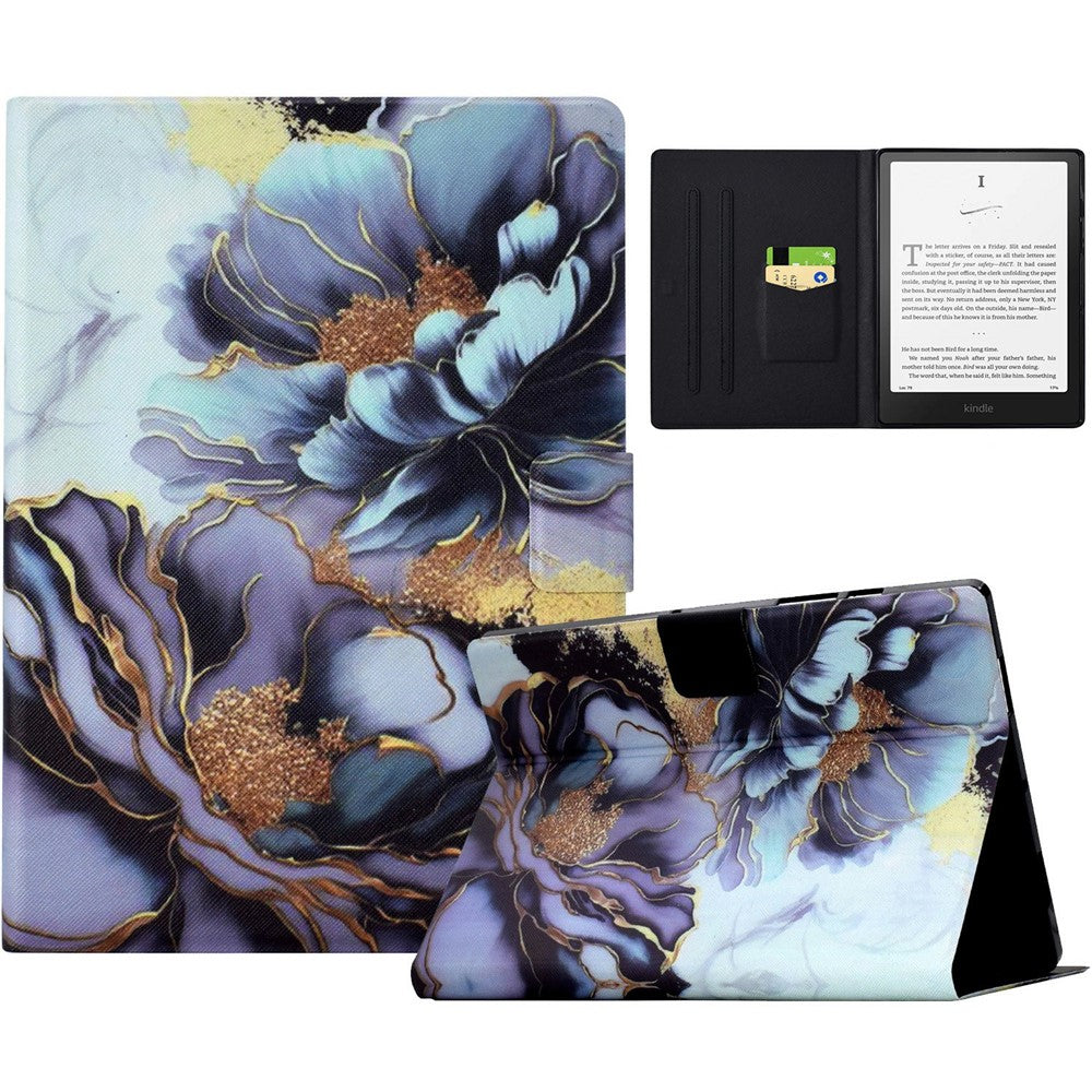 For Amazon Kindle Paperwhite (2024) Case Card Holder Pattern Print Leather Cover