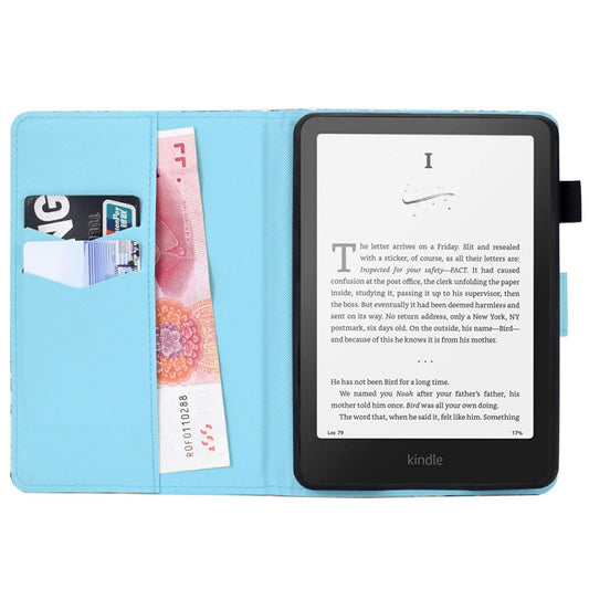 For Amazon Kindle Paperwhite (2024) Case Card Holder Stand Pattern Printing Leather Cover
