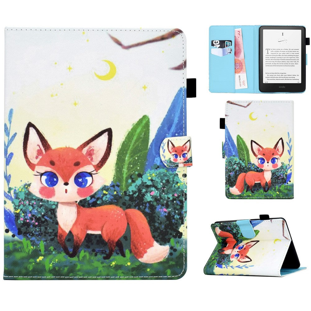 For Amazon Kindle Paperwhite (2024) Case Card Holder Stand Pattern Printing Leather Cover
