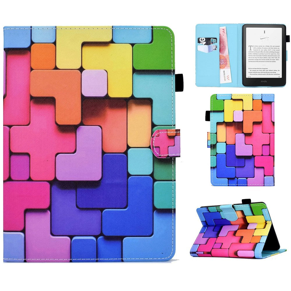 For Amazon Kindle Paperwhite (2024) Case Card Holder Stand Pattern Printing Leather Cover