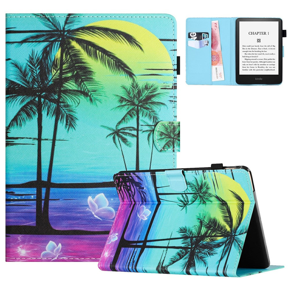For Amazon Kindle Paperwhite (2024) Case Card Holder Stand Pattern Printing Leather Cover