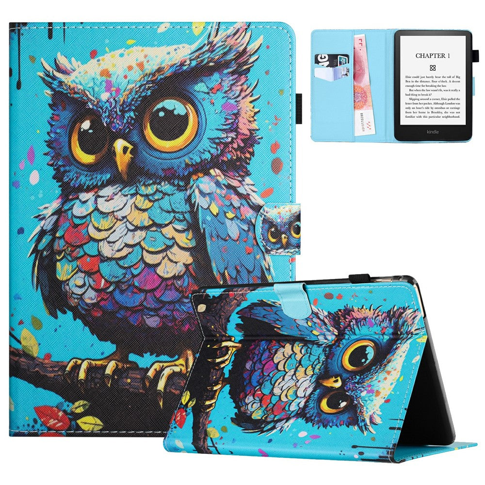 For Amazon Kindle Paperwhite (2024) Case Card Holder Stand Pattern Printing Leather Cover