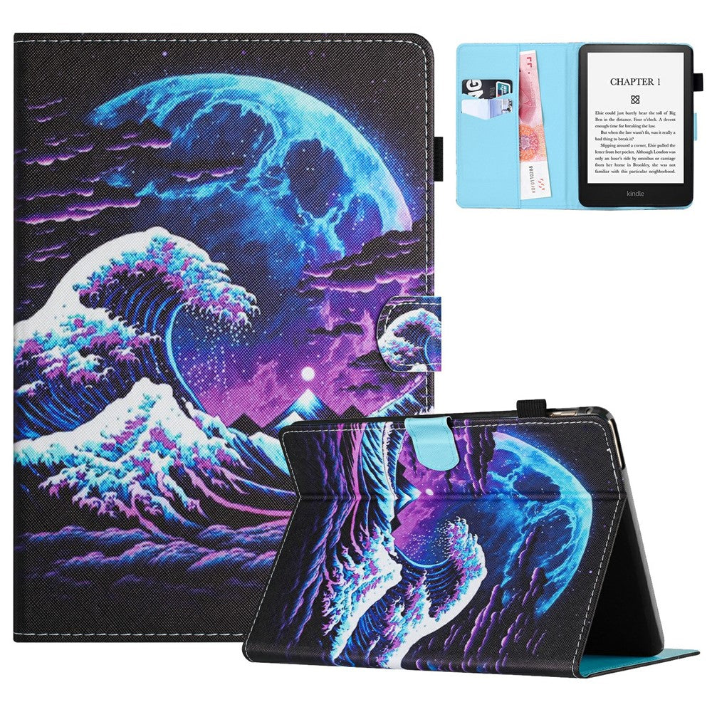 For Amazon Kindle Paperwhite (2024) Case Card Holder Stand Pattern Printing Leather Cover