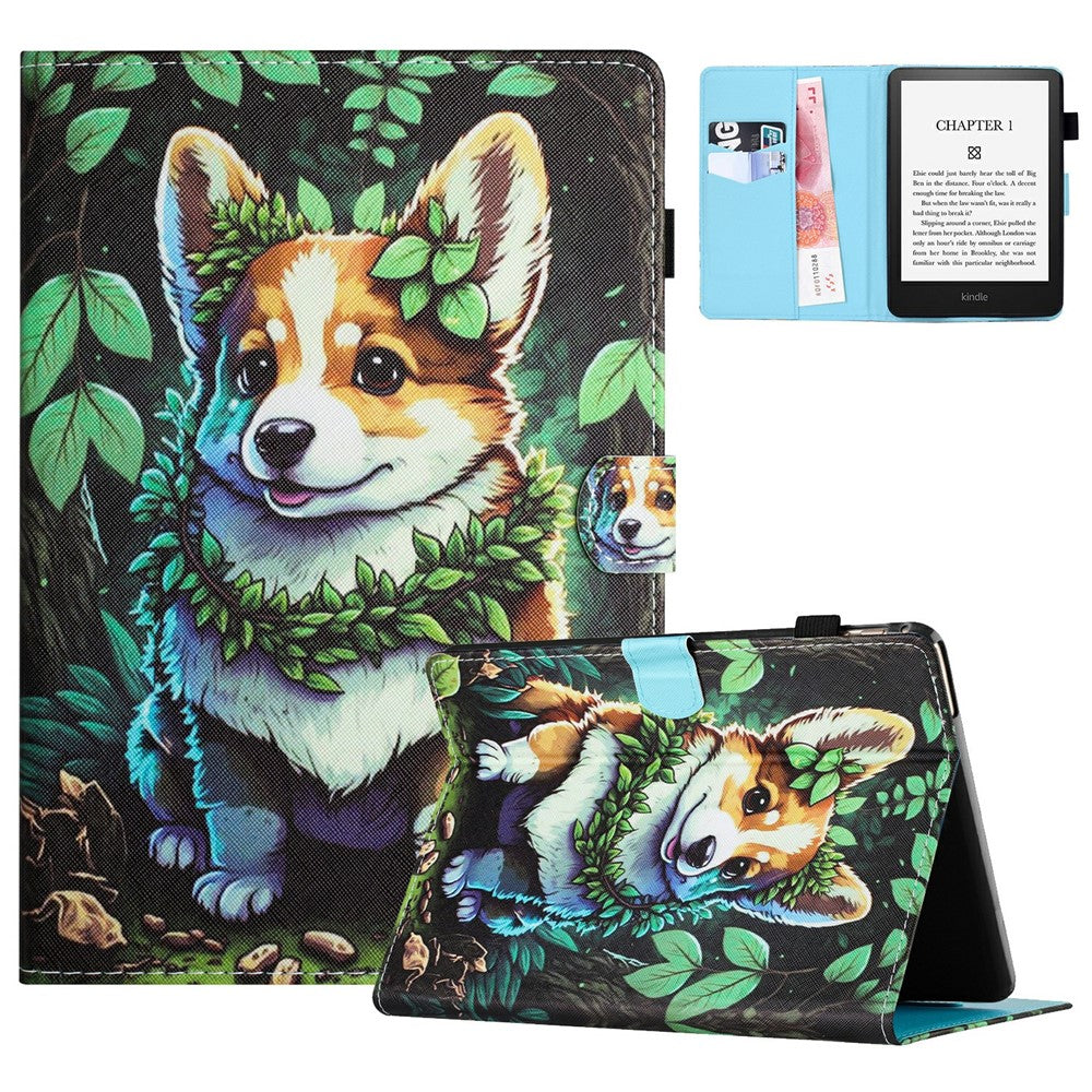 For Amazon Kindle Paperwhite (2024) Case Card Holder Stand Pattern Printing Leather Cover
