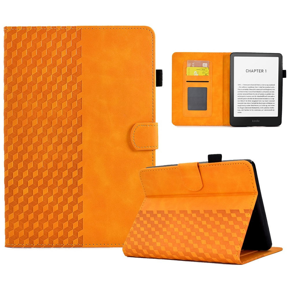 For Amazon Kindle Paperwhite (2024) Case Card Slots Leather Cover Block Pattern