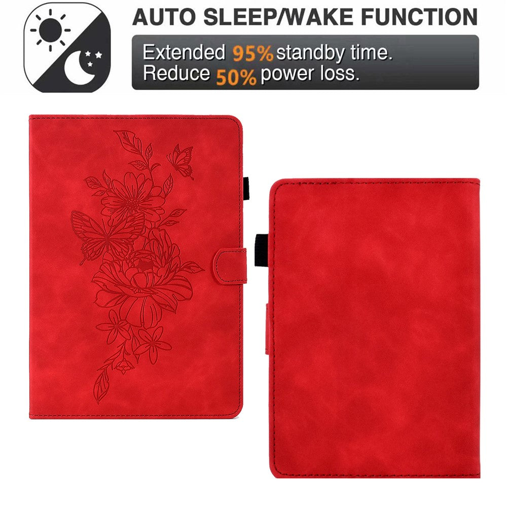 For Amazon Kindle Paperwhite (2024) Case Flower Butterfly Imprinted Card Slots Leather Cover