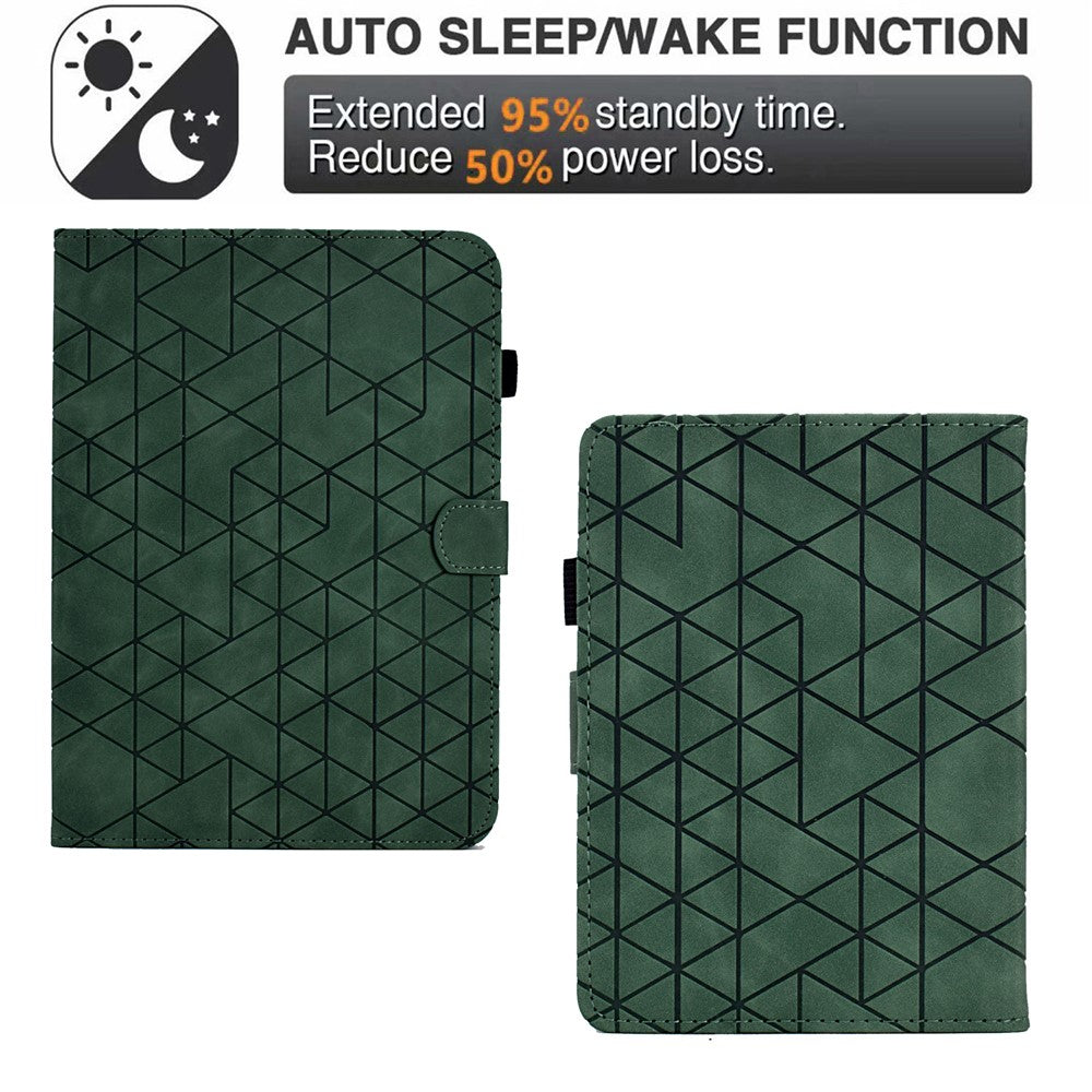 For Amazon Kindle Paperwhite (2024) Case Card Slots Stand Rhombus Auto Wake / Sleep Leather Cover
