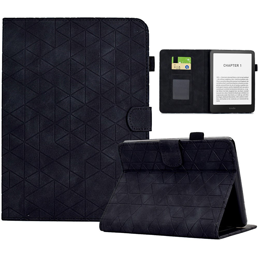 For Amazon Kindle Paperwhite (2024) Case Card Slots Stand Rhombus Auto Wake / Sleep Leather Cover
