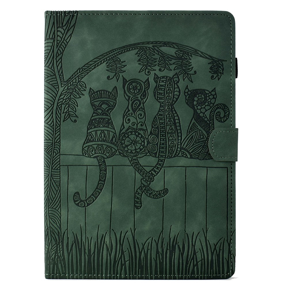 For Amazon Kindle Paperwhite (2024) Case Cats Imprinted PU Leather Card Slots E-Reader Cover