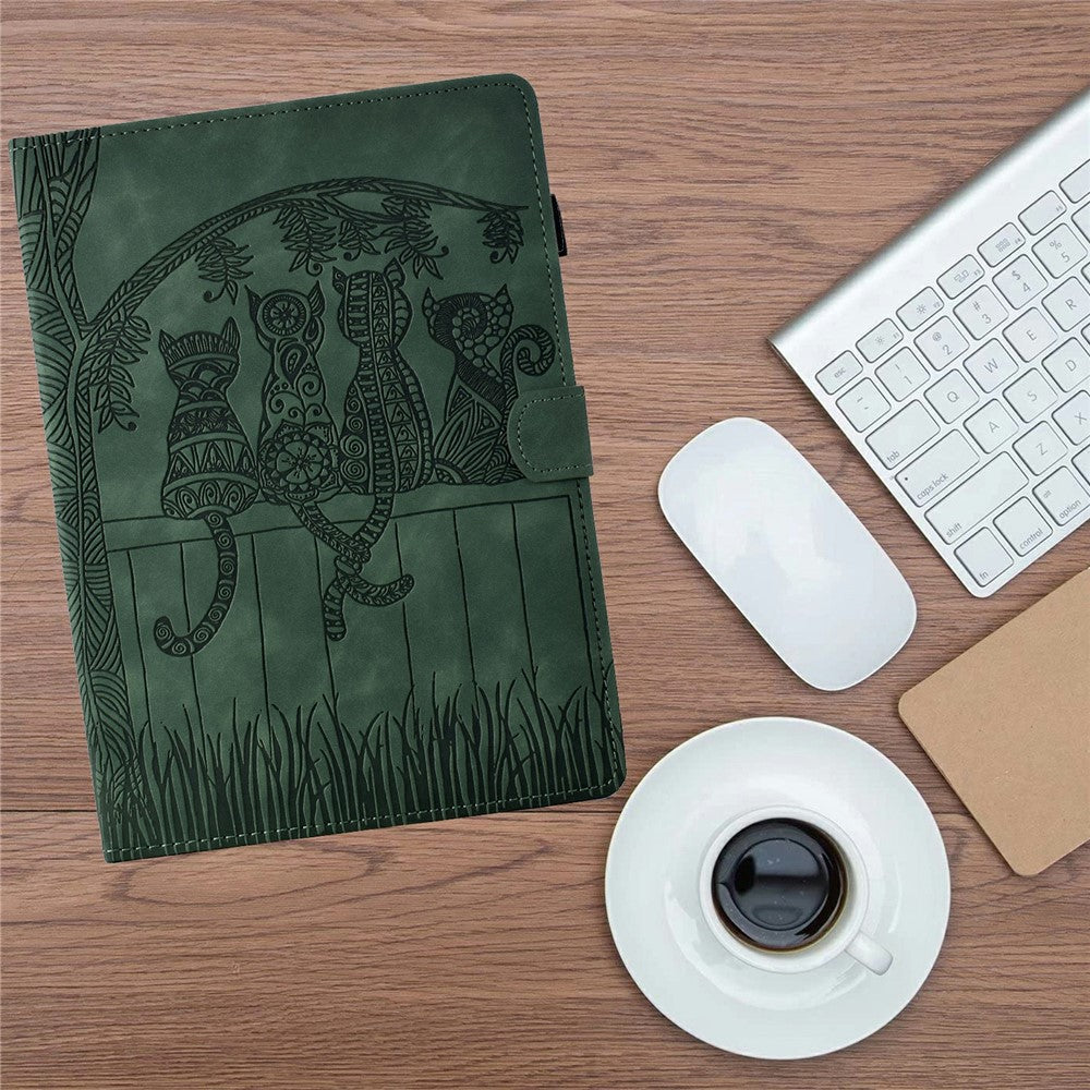 For Amazon Kindle Paperwhite (2024) Case Cats Imprinted PU Leather Card Slots E-Reader Cover