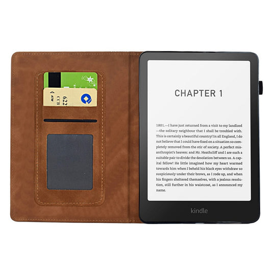 For Amazon Kindle Paperwhite (2024) Case Flower Bird Imprinted Card Holder Leather E-Reader Cover
