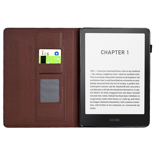 For Amazon Kindle Paperwhite (2024) Case Carbon Fiber Texture PU Leather Cover Stand View