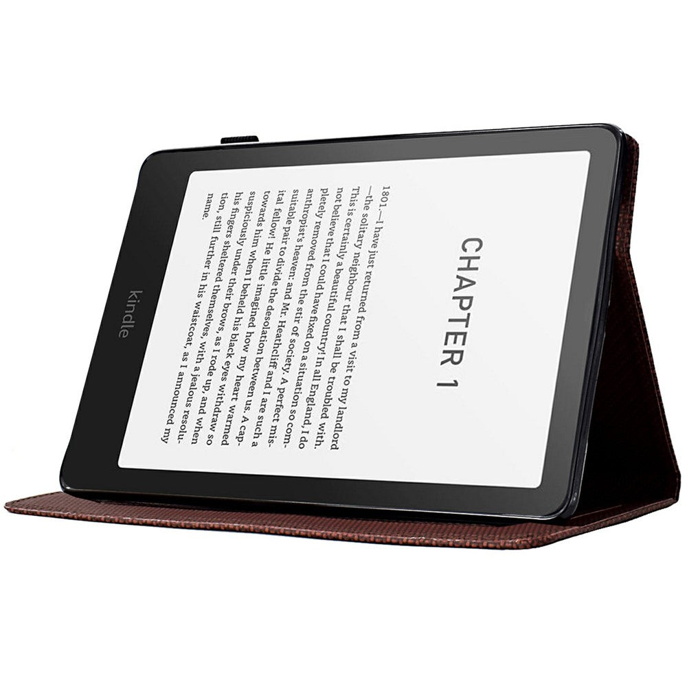 For Amazon Kindle Paperwhite (2024) Case Carbon Fiber Texture PU Leather Cover Stand View