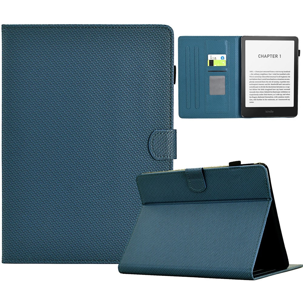 For Amazon Kindle Paperwhite (2024) Case Carbon Fiber Texture PU Leather Cover Stand View