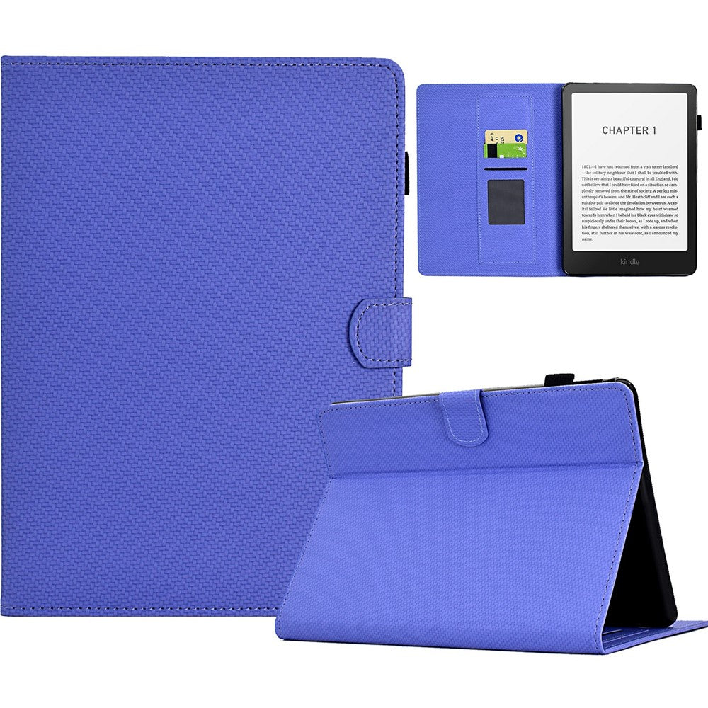 For Amazon Kindle Paperwhite (2024) Case Carbon Fiber Texture PU Leather Cover Stand View