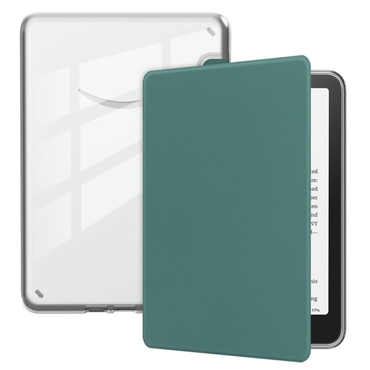 For Amazon Kindle Paperwhite (2024) / Kindle Colorsoft Case Anti Drop PU Leather + TPU + Acrylic Clear Protective Cover