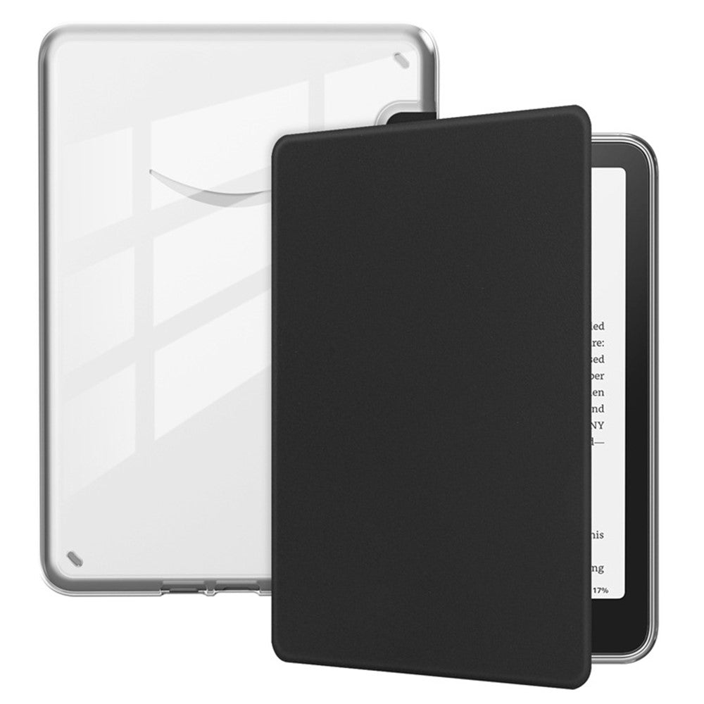For Amazon Kindle Paperwhite (2024) / Kindle Colorsoft Case Anti Drop PU Leather + TPU + Acrylic Clear Protective Cover