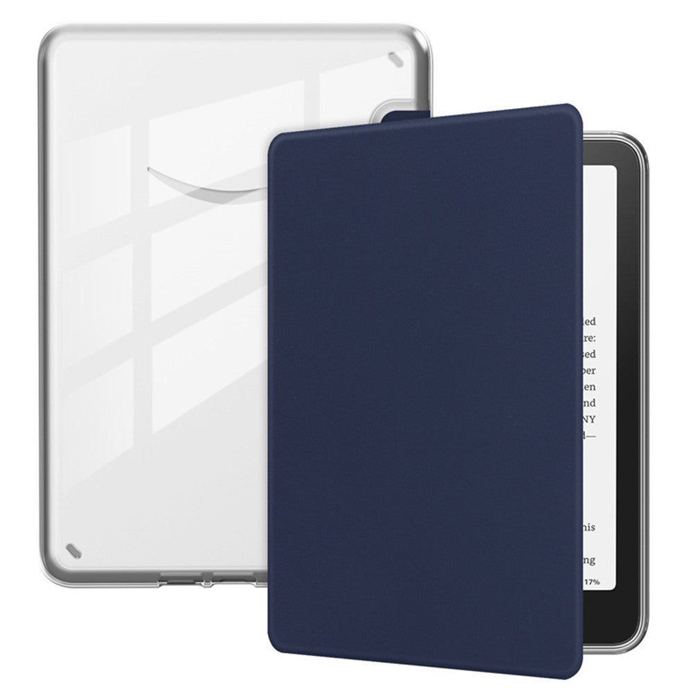 For Amazon Kindle Paperwhite (2024) / Kindle Colorsoft Case Anti Drop PU Leather + TPU + Acrylic Clear Protective Cover