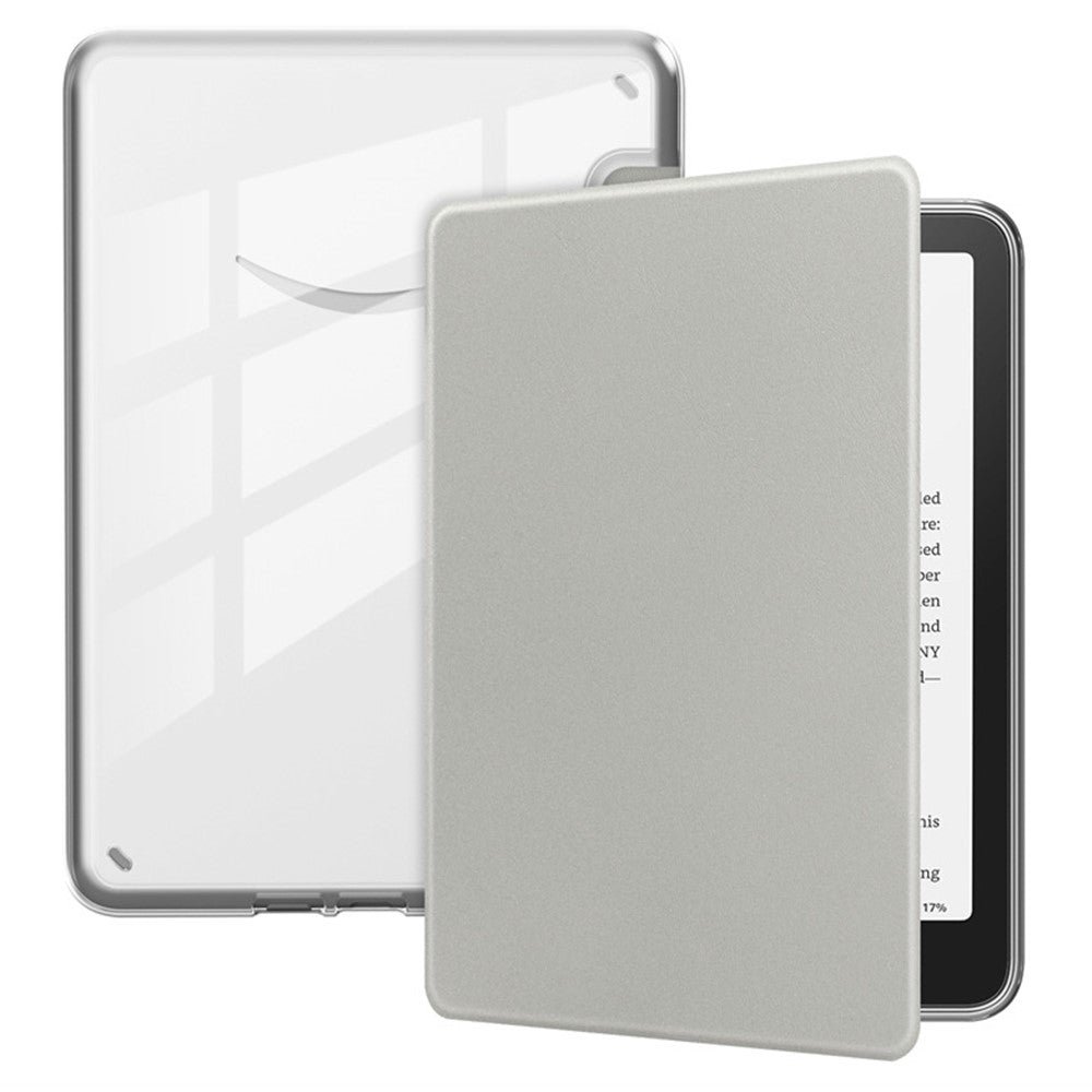 For Amazon Kindle 6" (2024) / (2022) Case Anti Drop PU Leather + TPU + Acrylic Clear Protective Cover
