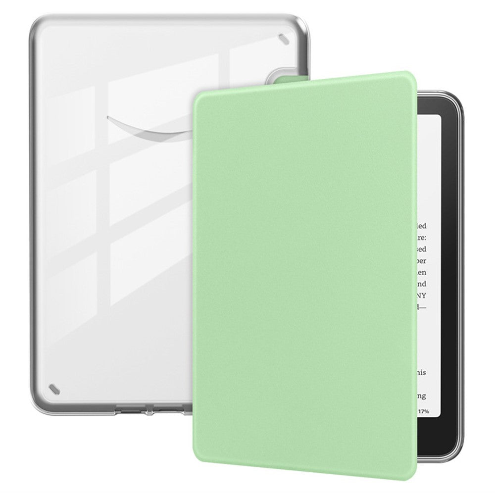 For Amazon Kindle 6" (2024) / (2022) Case Anti Drop PU Leather + TPU + Acrylic Clear Protective Cover