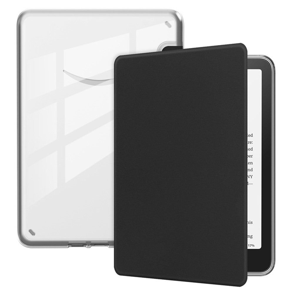 For Amazon Kindle Paperwhite (2021) Case Anti Drop PU Leather + TPU + Acrylic Clear Protective Cover