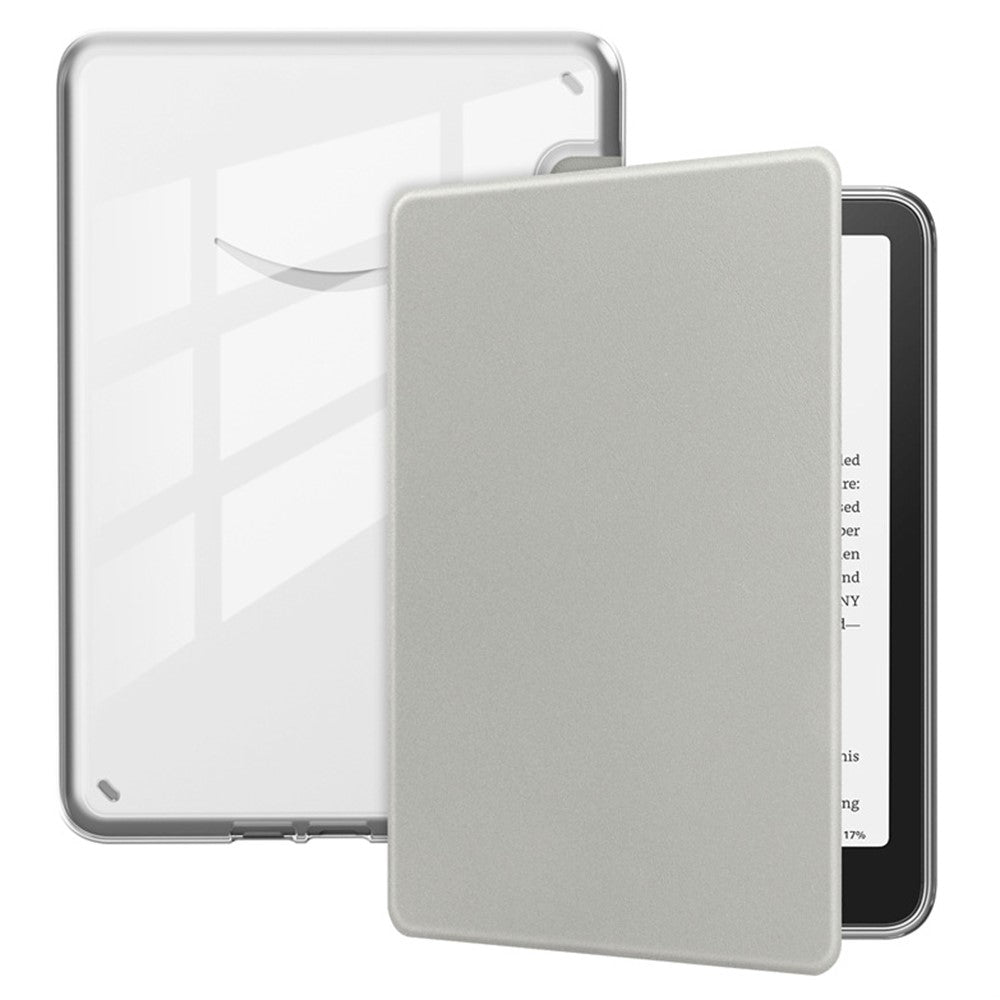 For Amazon Kindle Paperwhite (2021) Case Anti Drop PU Leather + TPU + Acrylic Clear Protective Cover