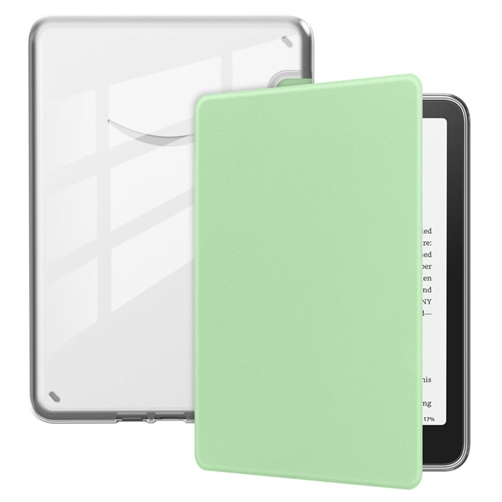 For Amazon Kindle Paperwhite (2021) Case Anti Drop PU Leather + TPU + Acrylic Clear Protective Cover