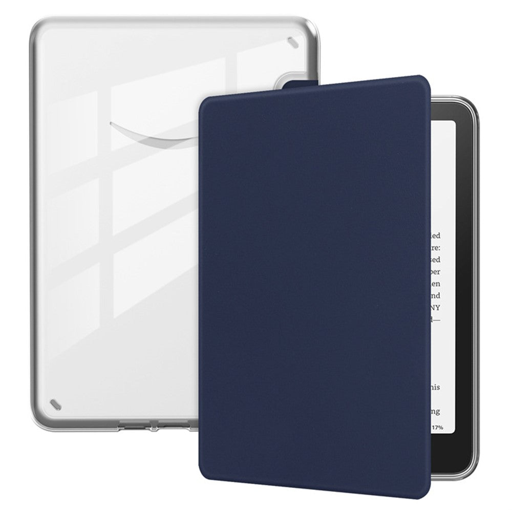 For Amazon Kindle Paperwhite (2021) Case Anti Drop PU Leather + TPU + Acrylic Clear Protective Cover