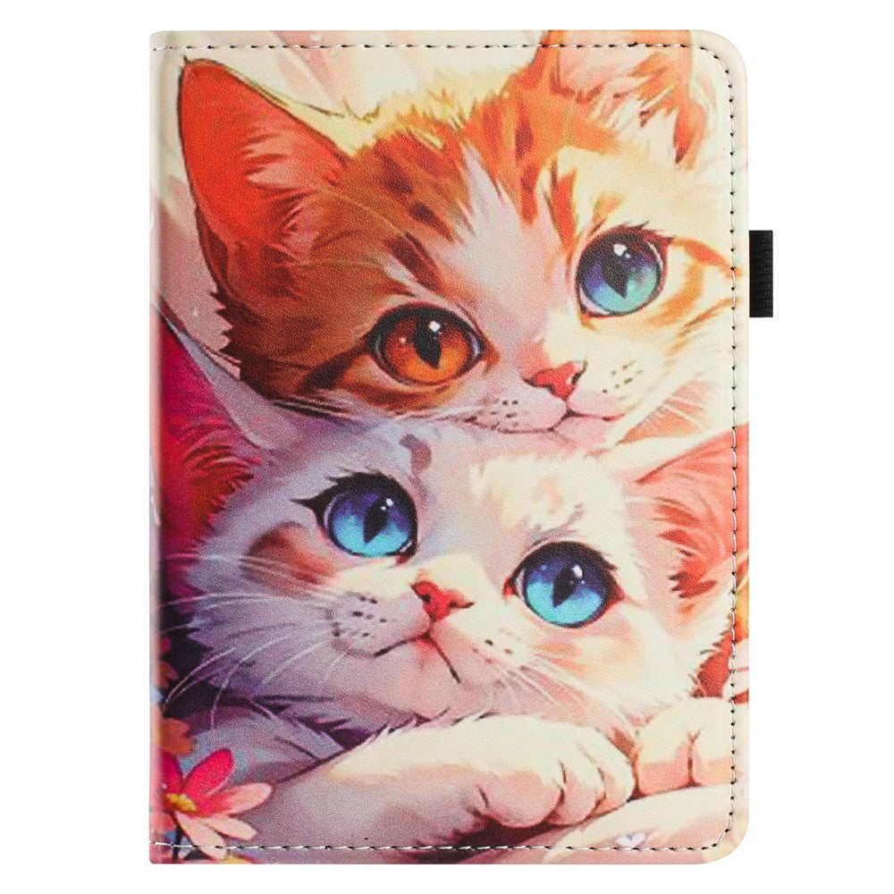 For Amazon Kindle Paperwhite 6 (2024) Tablet Case Litchi Texture Pattern Printing Leather Cover Auto Sleep / Wake with Card Holder