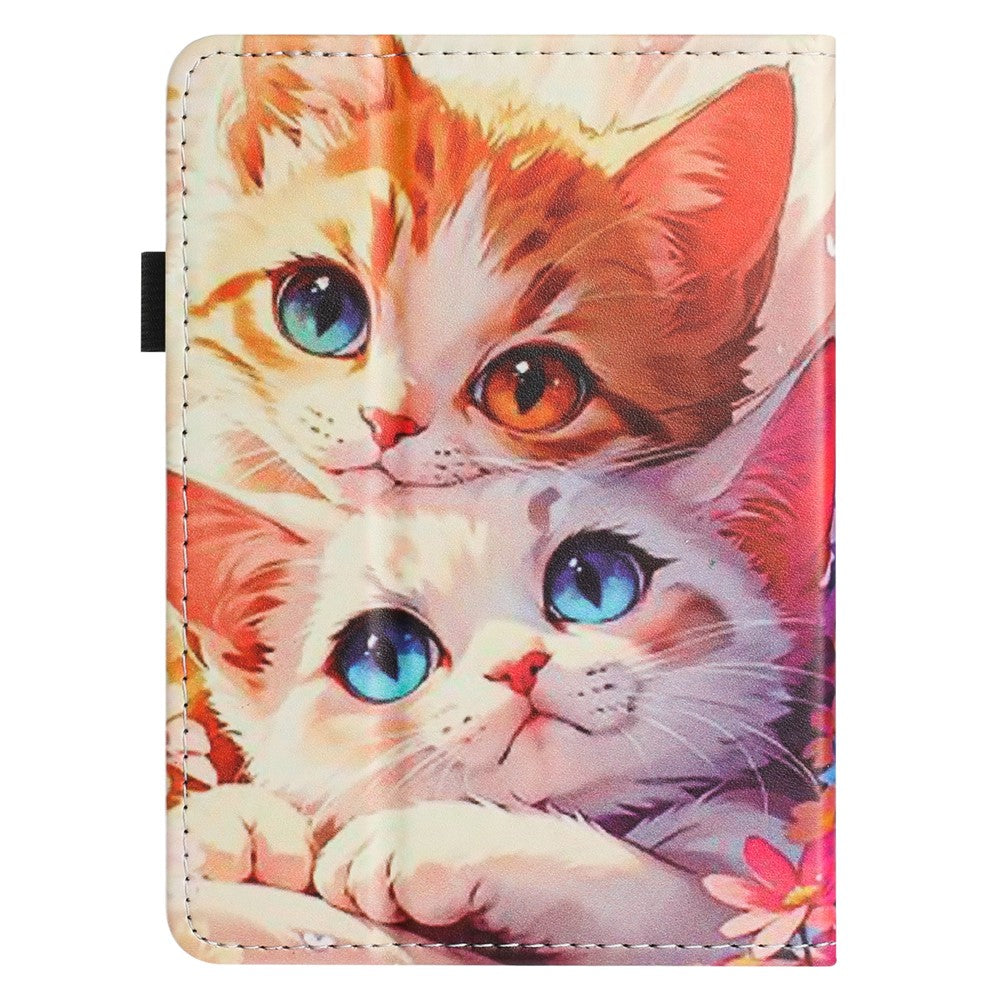For Amazon Kindle Paperwhite 6 (2024) Tablet Case Litchi Texture Pattern Printing Leather Cover Auto Sleep / Wake with Card Holder