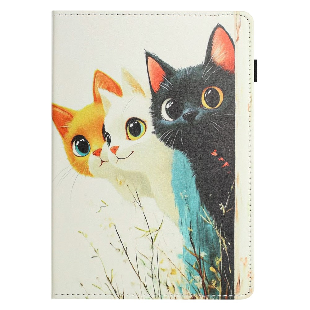 For Amazon Kindle Fire Max 11 2023 Tablet Case Litchi Texture Pattern Printing Leather Cover Auto Sleep / Wake with Card Holder
