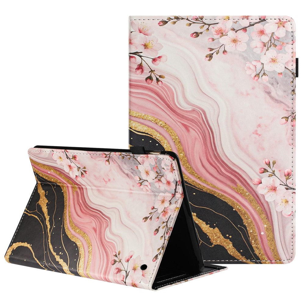 For Amazon Kindle Fire Max 11 2023 Tablet Case Litchi Texture Pattern Printing Leather Cover Auto Sleep / Wake with Card Holder