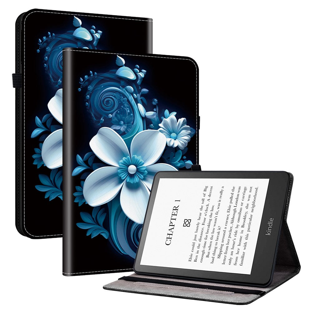 For Amazon Kindle Paperwhite (2021) Leather Case Pattern Printed Stand Tablet Cover with Card Slots