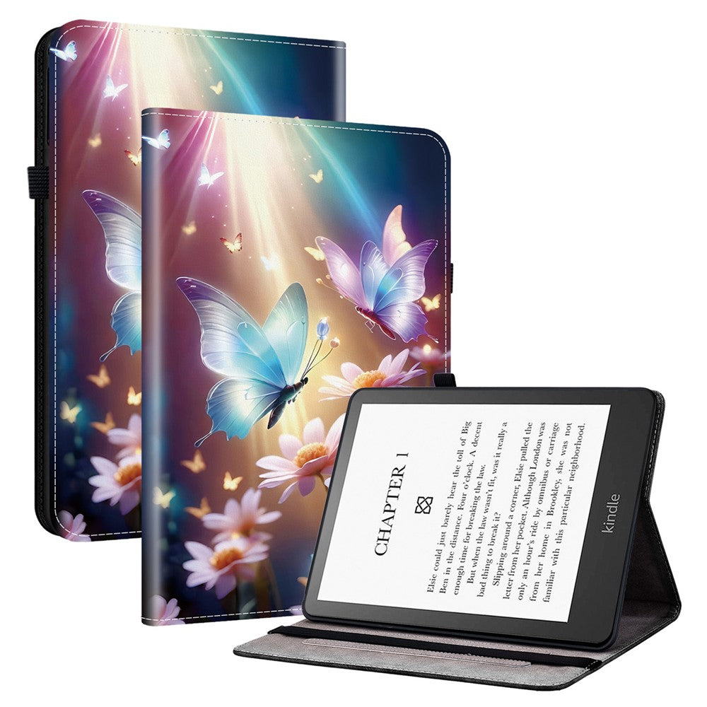 For Amazon Kindle Paperwhite (2021) Leather Case Pattern Printed Stand Tablet Cover with Card Slots