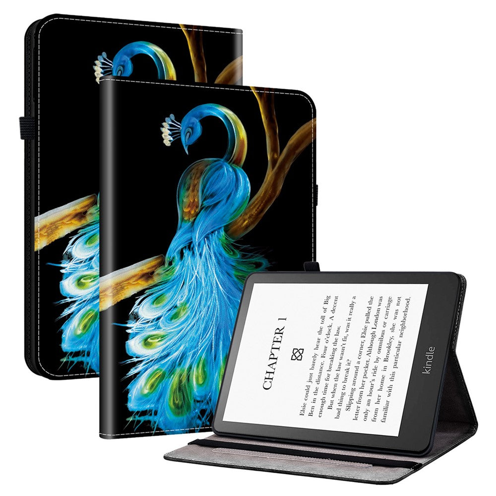 For Amazon Kindle Paperwhite (2021) Leather Case Pattern Printed Stand Tablet Cover with Card Slots
