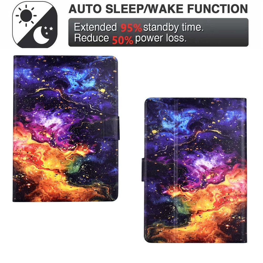 For Amazon Kindle Paperwhite 6 (2024) Stand Case Pattern Printing Tablet Leather Cover with Auto Wake / Sleep