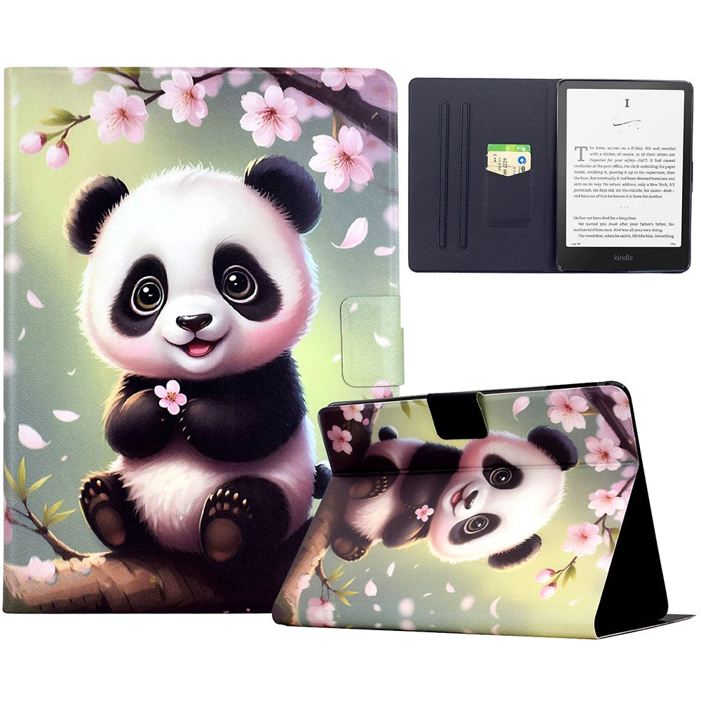 For Amazon Kindle Paperwhite 6 (2024) Stand Case Pattern Printing Tablet Leather Cover with Auto Wake / Sleep