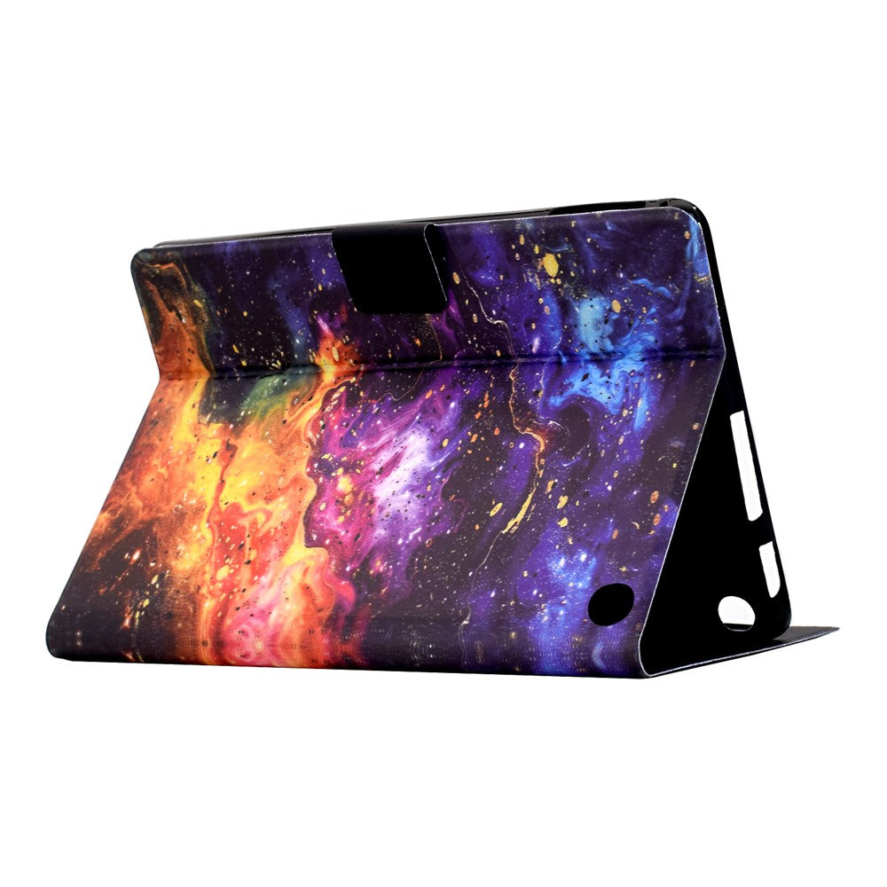 For Amazon Fire 7 (2022) Stand Case Pattern Printing Tablet Leather Cover with Auto Wake / Sleep