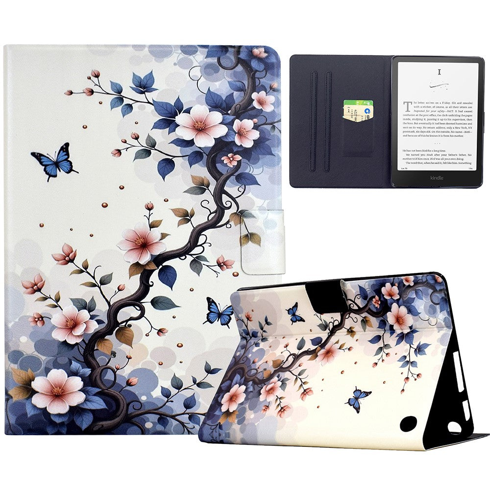 For Amazon Fire 7 (2022) Stand Case Pattern Printing Tablet Leather Cover with Auto Wake / Sleep