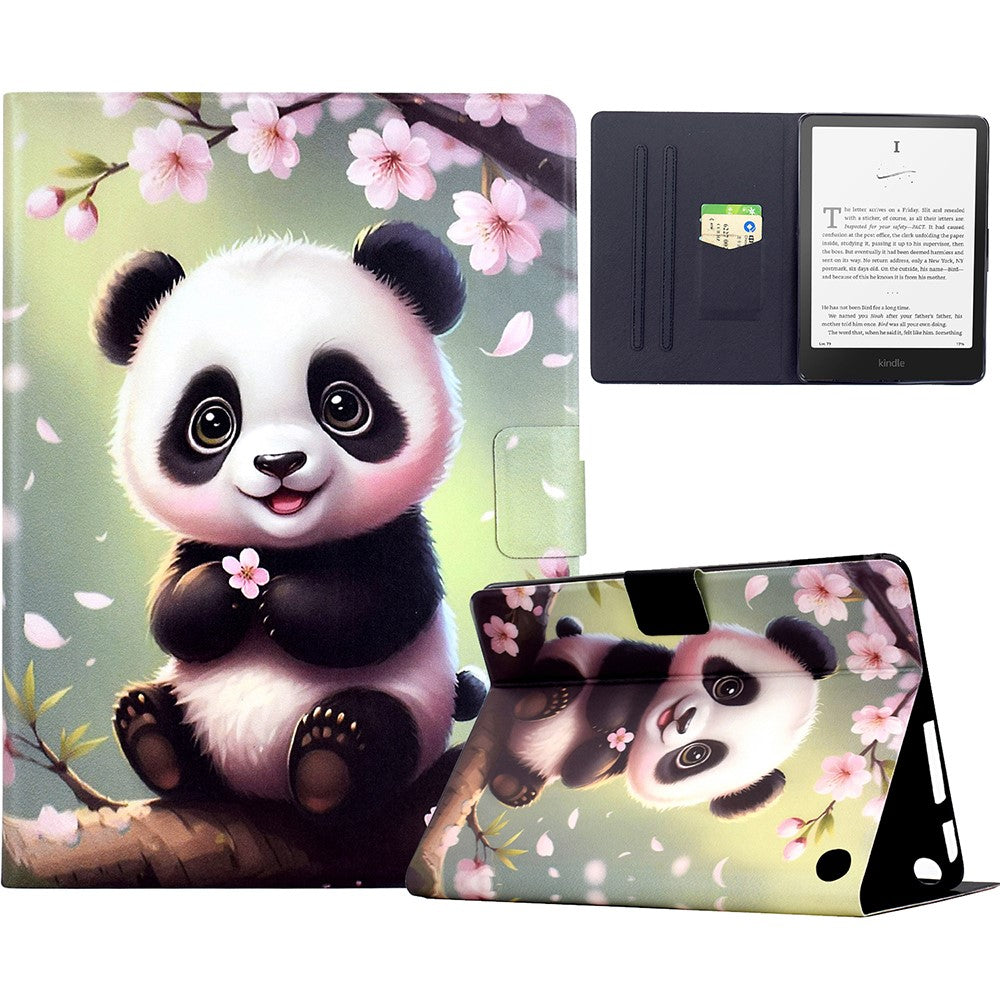 For Amazon Fire 7 (2022) Stand Case Pattern Printing Tablet Leather Cover with Auto Wake / Sleep
