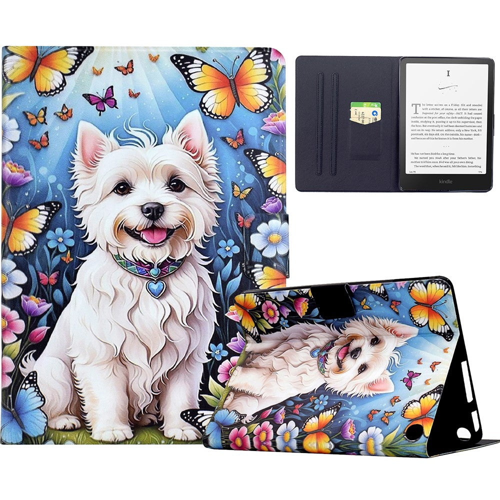 For Amazon Fire 7 (2022) Stand Case Pattern Printing Tablet Leather Cover with Auto Wake / Sleep