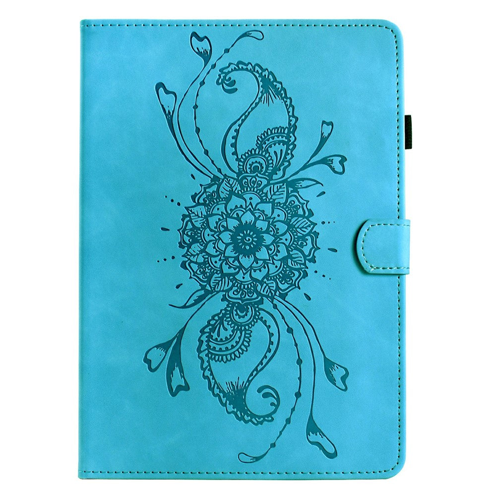 For Amazon Fire 7 (2022) Case Mandala Imprinted Leather Tablet Cover with Card Slots
